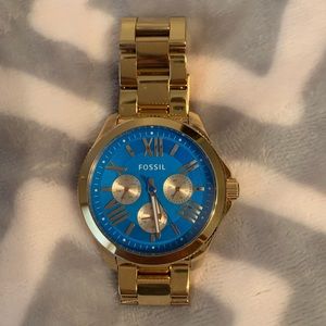 Fossil Cecile Blue Dial Rose Gold Ladies Watch
